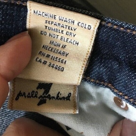 7 For all Mankind Bootcut in Nakita Blue Jeans Womens Size 31 distressed - Picture 11 of 11